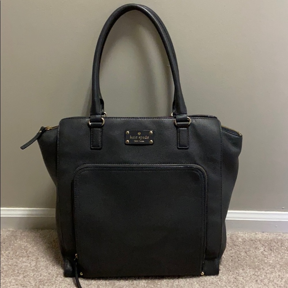 Kate Spade gray leather tote bag